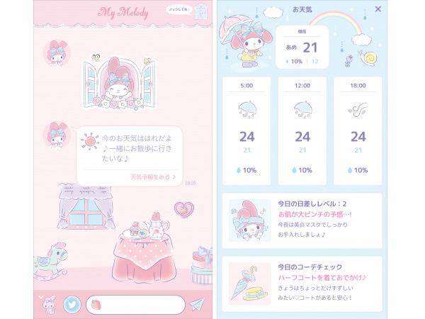アプリでもお姉さん的存在、マイメロディ